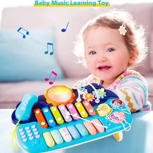 اسباب بازی پیانو 6 کاره موزیکال و چراغدار آموزشی Electric Musical Piano Toy_اسباب بازی نوزادی